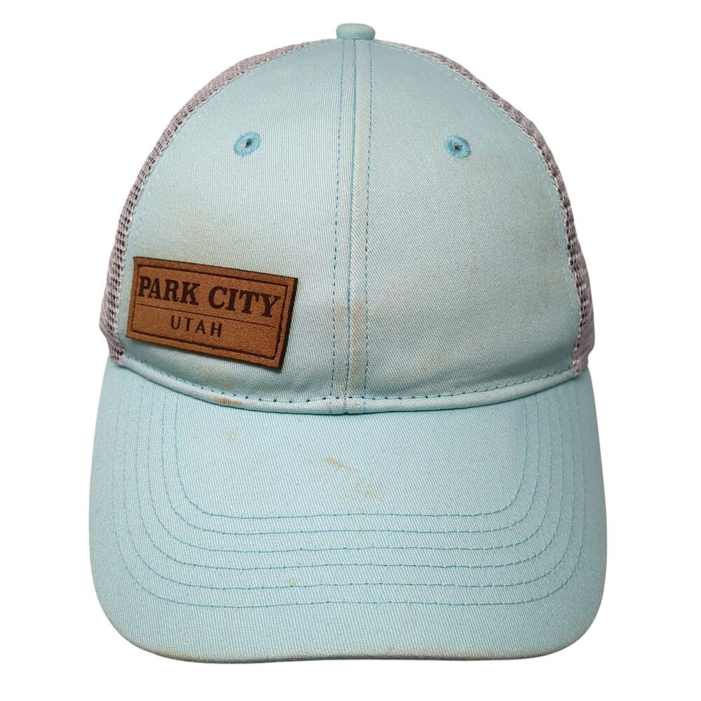 Park City Snapback Trucker Hat Blue One Size Mesh Back 6 Panel Locale Outdoor